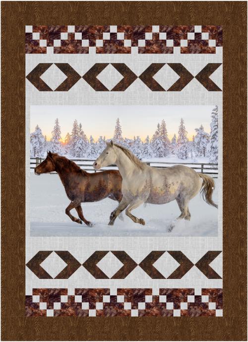 Horses In Snow by 